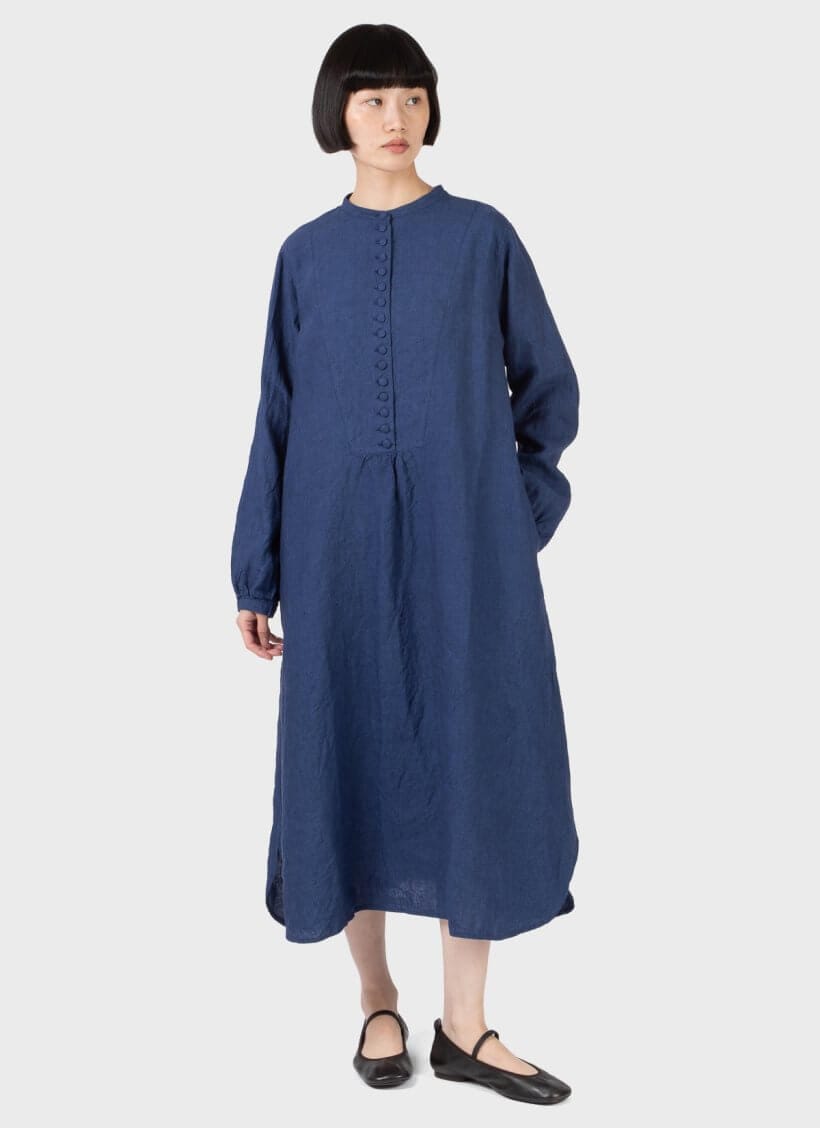 Ichi Antiquités Linen Dress Indigo