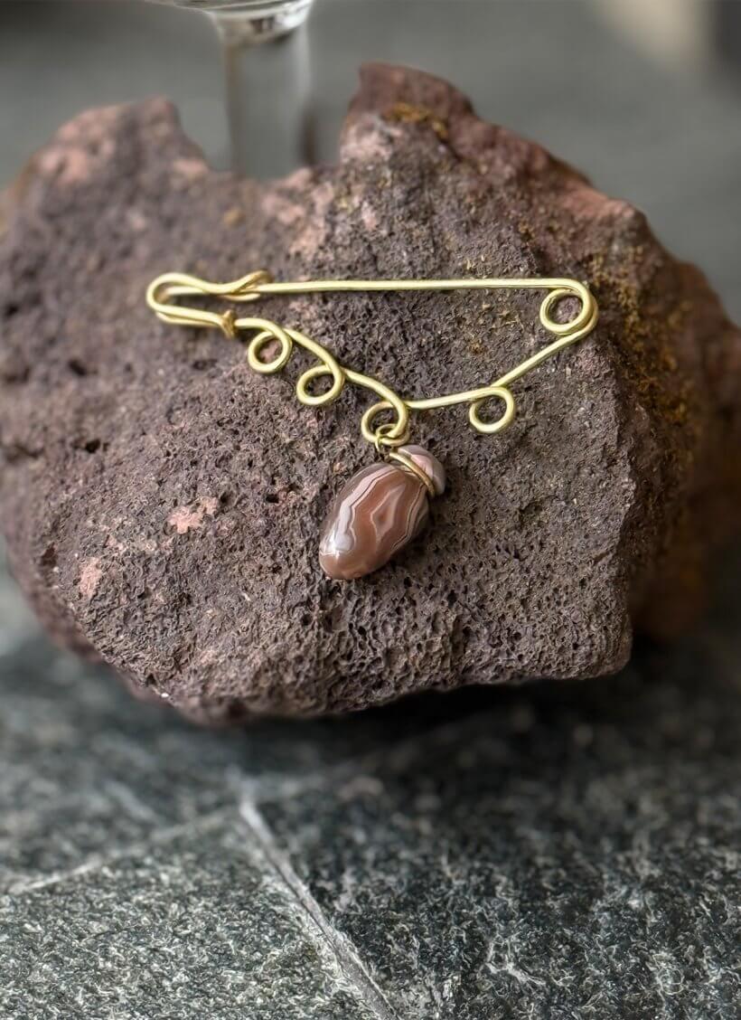 Sian Evans Small Fibulae Pin & Amulet