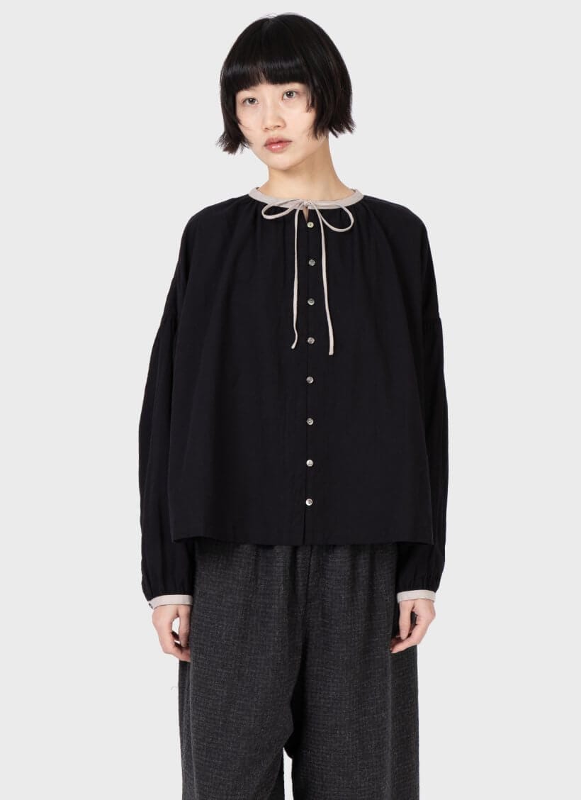 Ichi Antiquités Cotton Cashmere Shirt Black