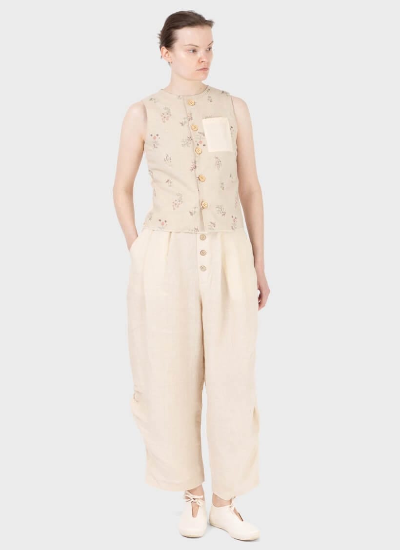 A Tentative Atelier Floral Ribbons Waistcoat